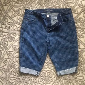 NWOT Michael Kors PolkaDot Denim Bermuda Shorts